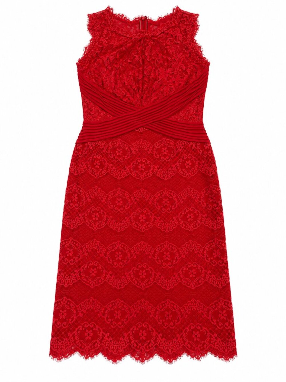 Tadashi Shoji Red Lace Cocktail Sheath Dress Size 10